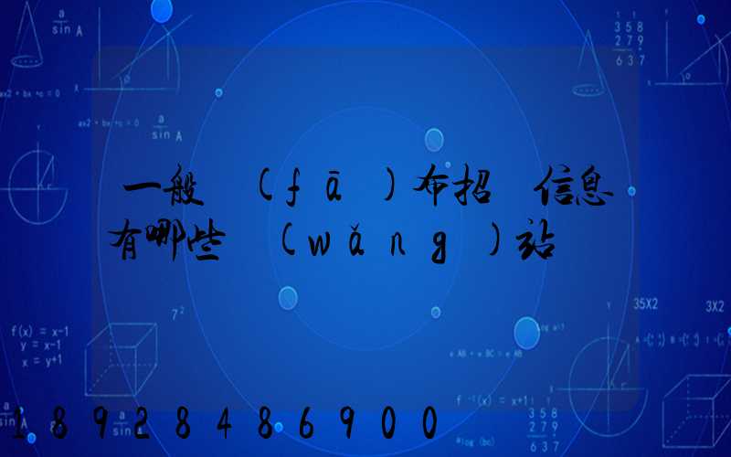 一般發(fā)布招標信息有哪些網(wǎng)站