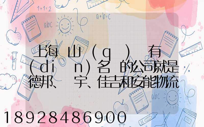 上海寶山區(qū)這有點(diǎn)名氣的公司就是德邦、華宇、佳吉和安能物流,誰能分析...