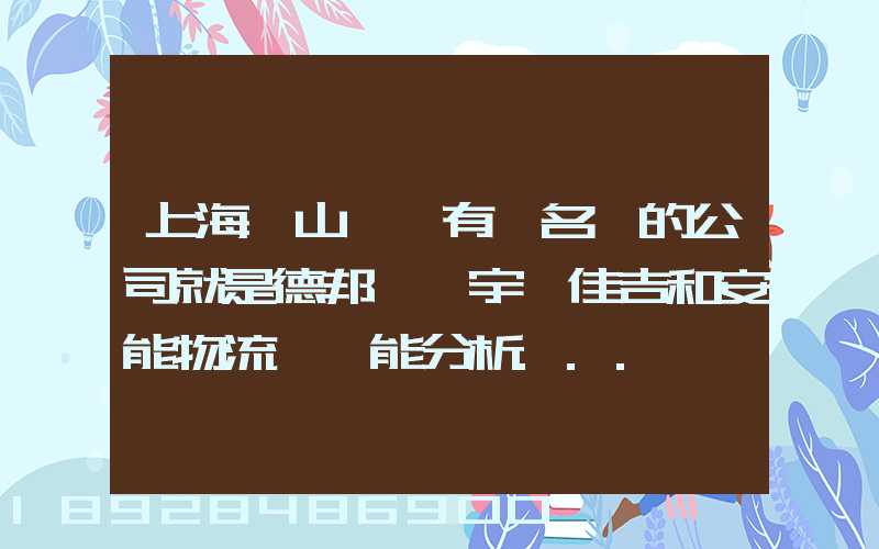 上海寶山區這有點名氣的公司就是德邦、華宇、佳吉和安能物流,誰能分析...