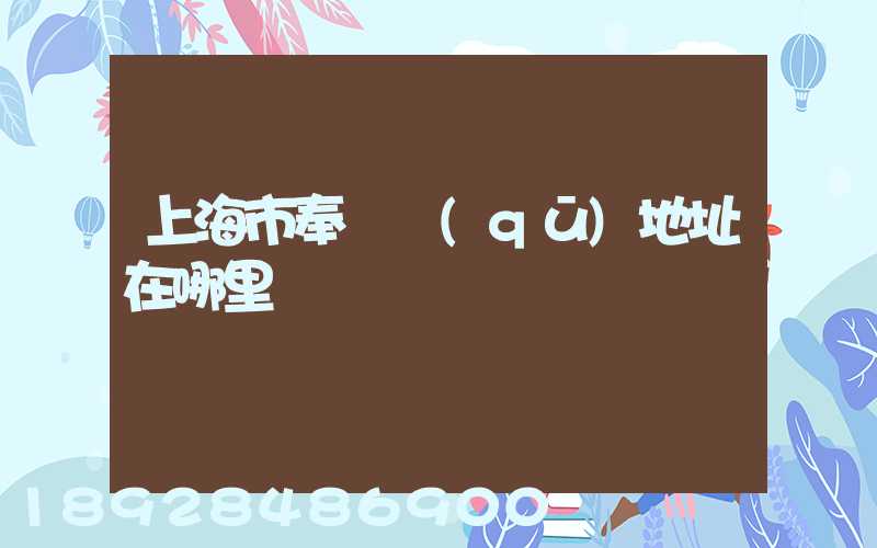 上海市奉賢區(qū)地址在哪里