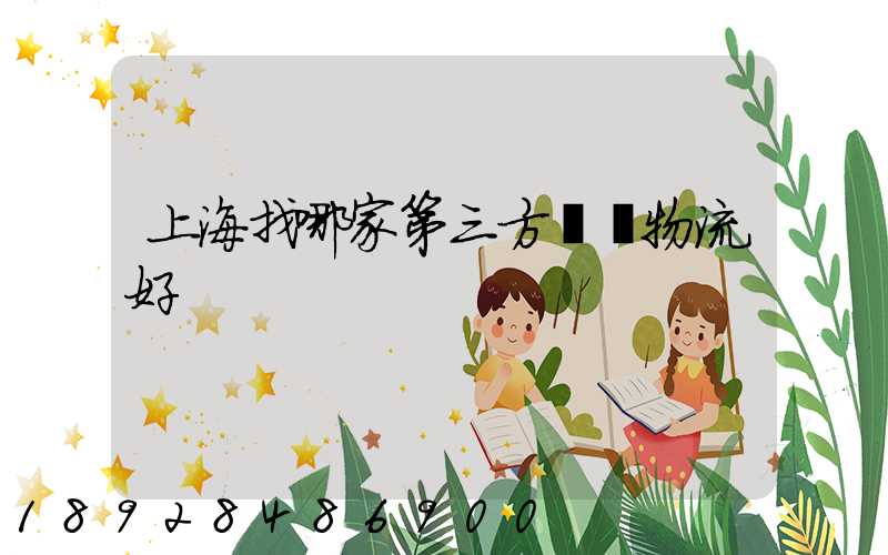 上海找哪家第三方倉儲物流好