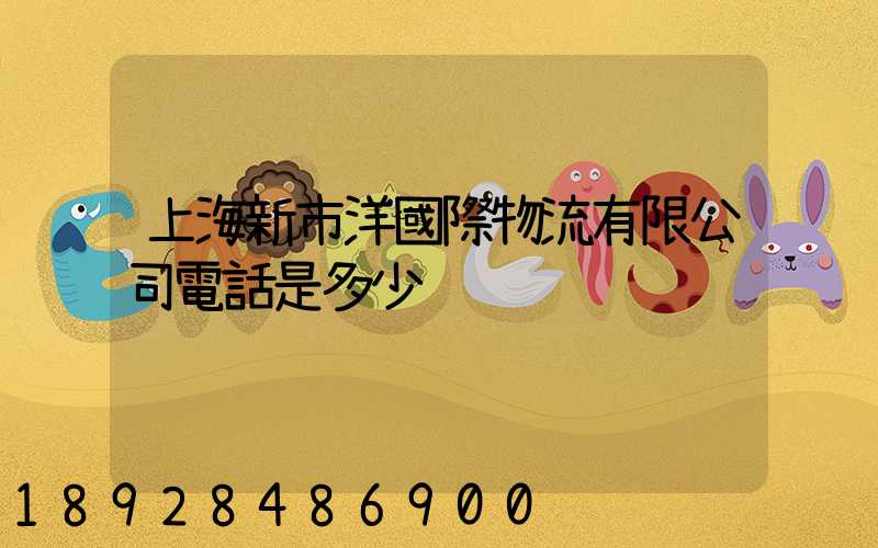 上海新市洋國際物流有限公司電話是多少