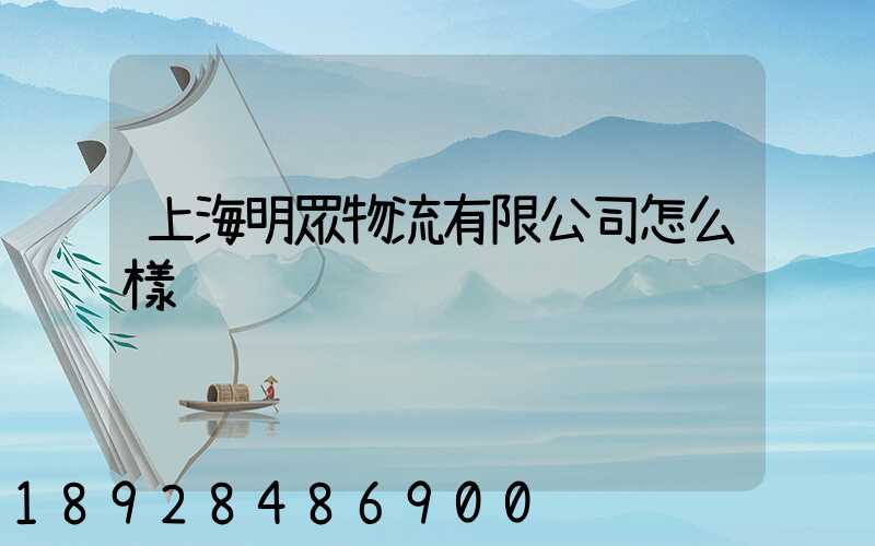 上海明眾物流有限公司怎么樣