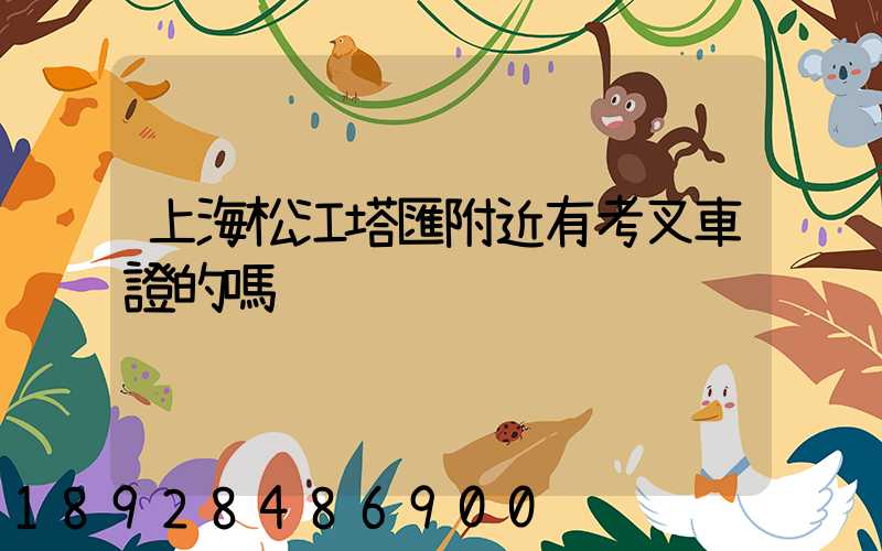 上海松江塔匯附近有考叉車證的嗎
