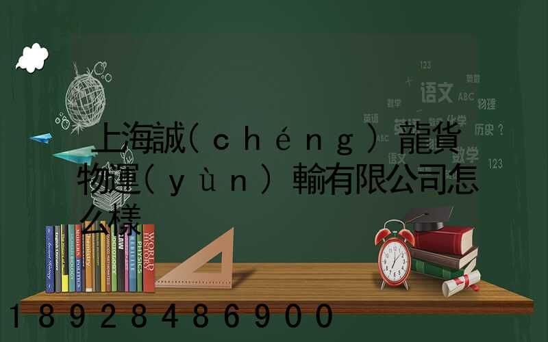 上海誠(chéng)龍貨物運(yùn)輸有限公司怎么樣