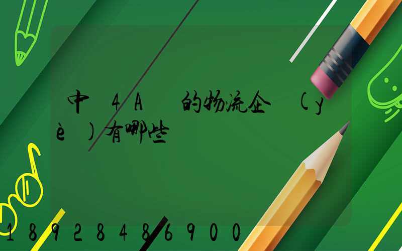 中國4A級的物流企業(yè)有哪些