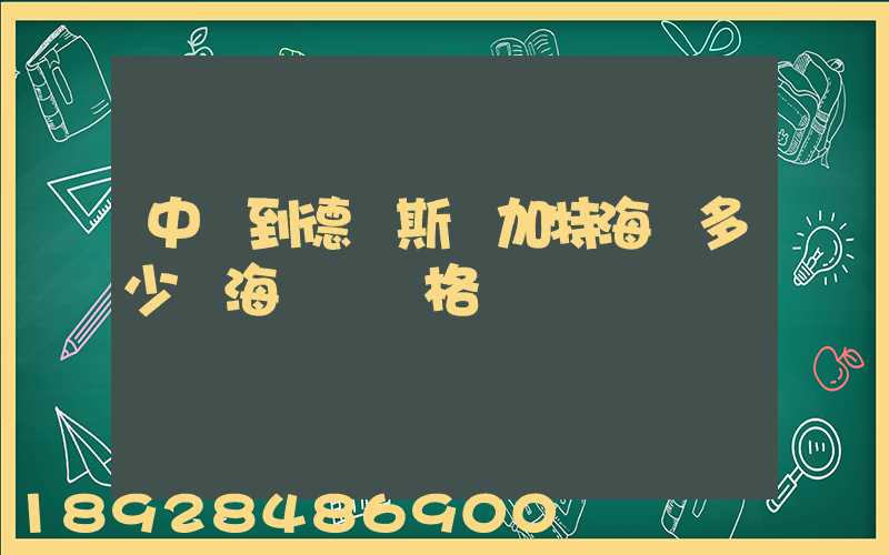 中國到德國斯圖加特海運多少錢海運費價格