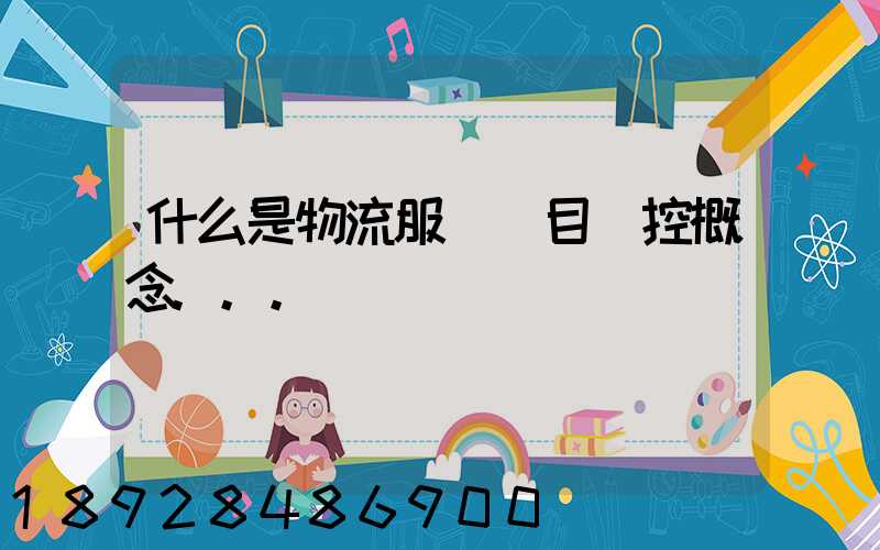 什么是物流服務項目監控概念...