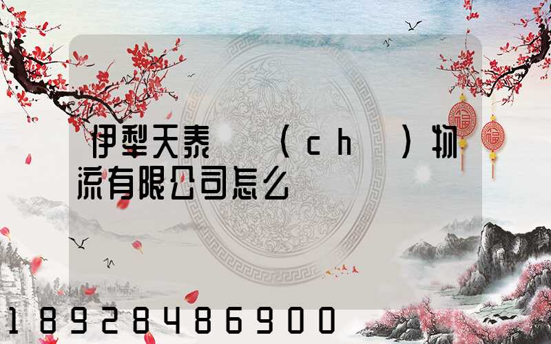 伊犁天泰倉儲(chǔ)物流有限公司怎么樣