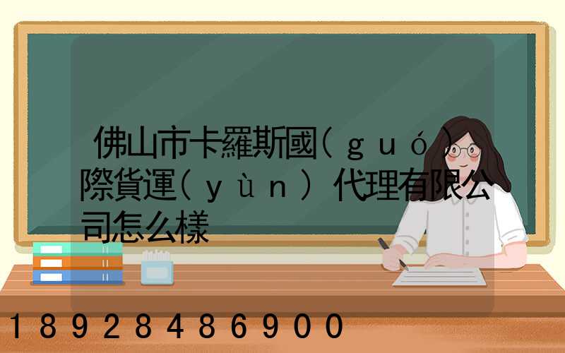 佛山市卡羅斯國(guó)際貨運(yùn)代理有限公司怎么樣