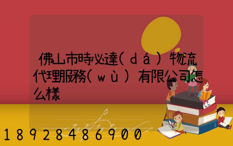 佛山市時必達(dá)物流代理服務(wù)有限公司怎么樣