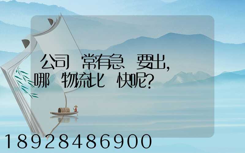 公司經常有急貨要出，請問哪個物流比較快呢？