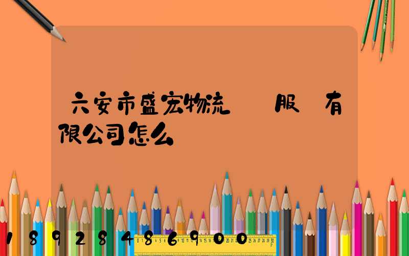 六安市盛宏物流運輸服務有限公司怎么樣