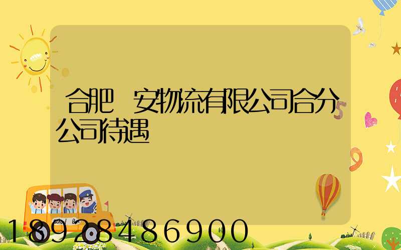合肥長安物流有限公司合分公司待遇