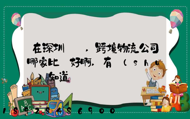 在深圳這邊,跨境物流公司哪家比較好啊,有誰(shuí)知道