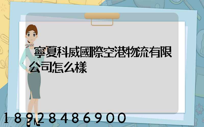 寧夏科威國際空港物流有限公司怎么樣