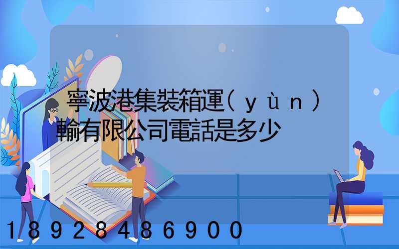 寧波港集裝箱運(yùn)輸有限公司電話是多少