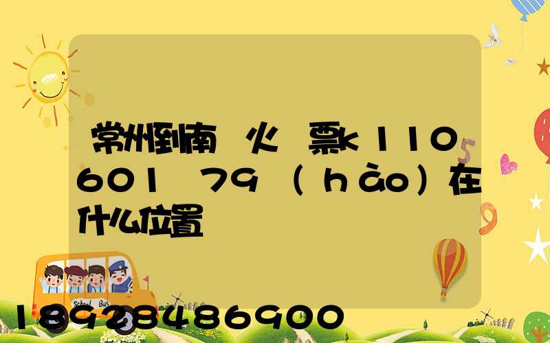 常州到南陽火車票k110601車79號(hào)在什么位置
