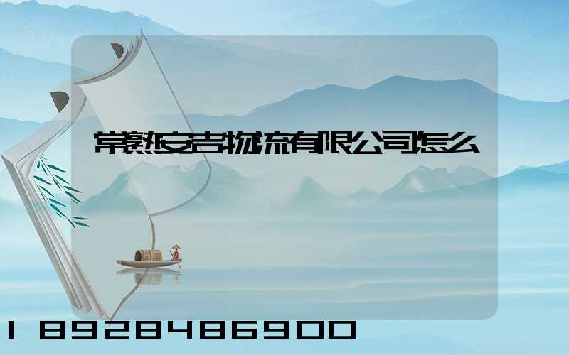 常熟安吉物流有限公司怎么樣