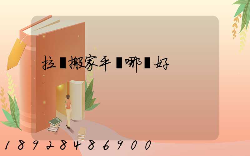 拉貨搬家平臺哪個好