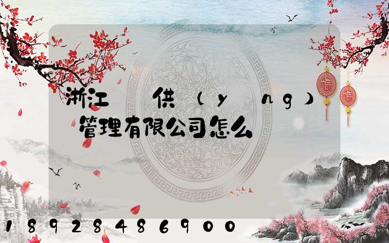 浙江順馳供應(yīng)鏈管理有限公司怎么樣