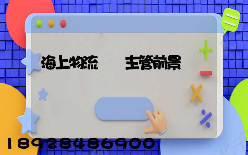 海上物流運輸主管前景