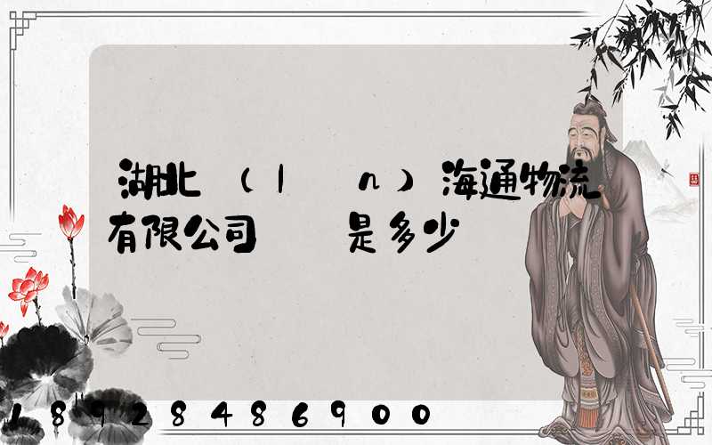 湖北藍(lán)海通物流有限公司電話是多少