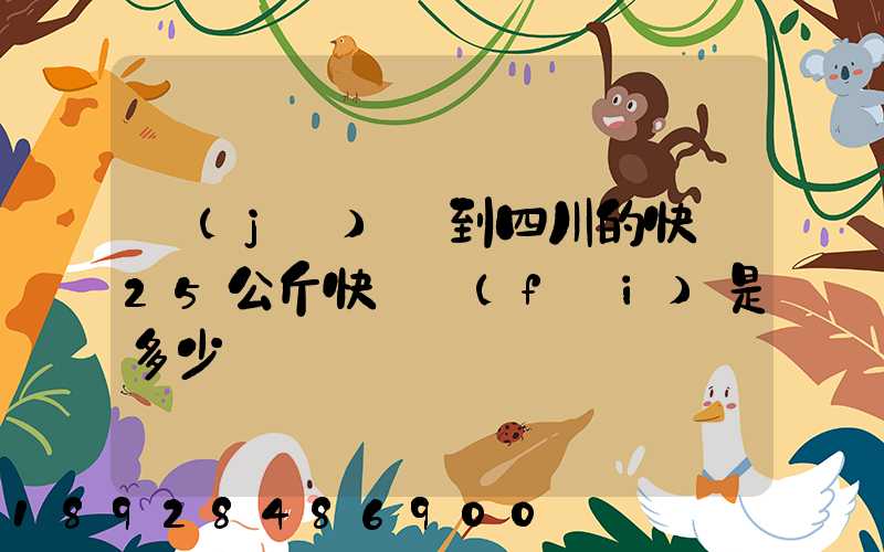 濟(jì)寧到四川的快遞25公斤快遞費(fèi)是多少錢