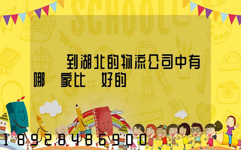 無錫到湖北的物流公司中有哪幾家比較好的