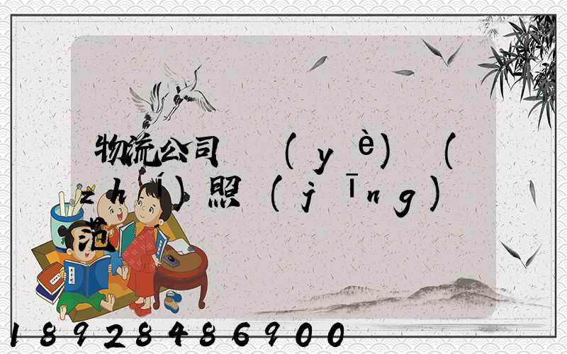 物流公司營業(yè)執(zhí)照經(jīng)營范圍