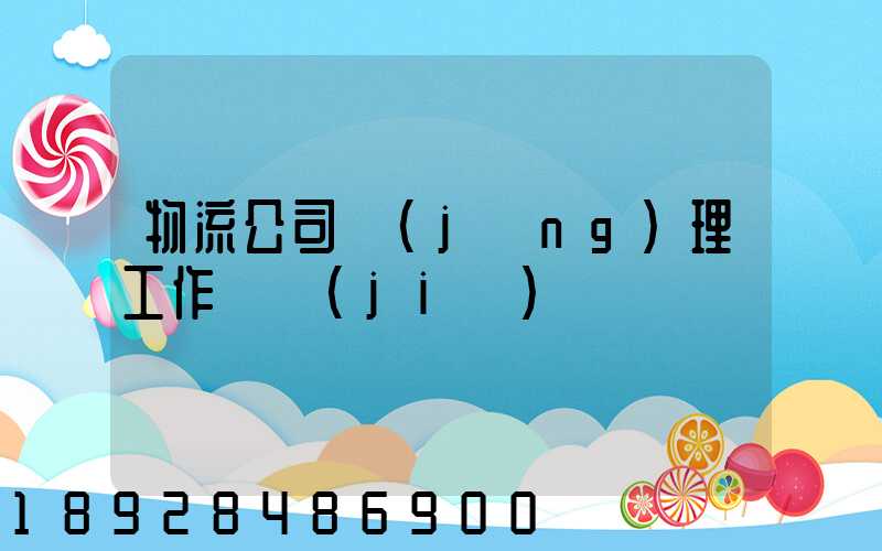 物流公司經(jīng)理工作總結(jié)