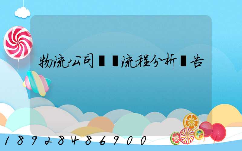 物流公司運輸流程分析報告