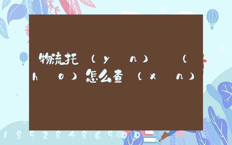 物流托運(yùn)單號(hào)怎么查詢(xún)