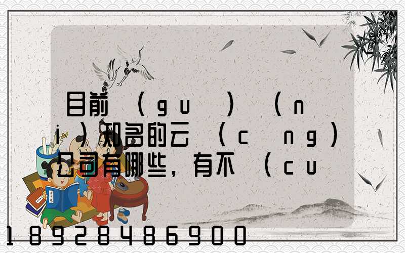 目前國(guó)內(nèi)知名的云倉(cāng)公司有哪些,有不錯(cuò)的的推薦一下