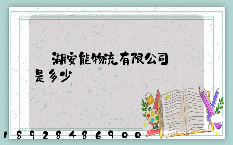 蕪湖安能物流有限公司電話是多少