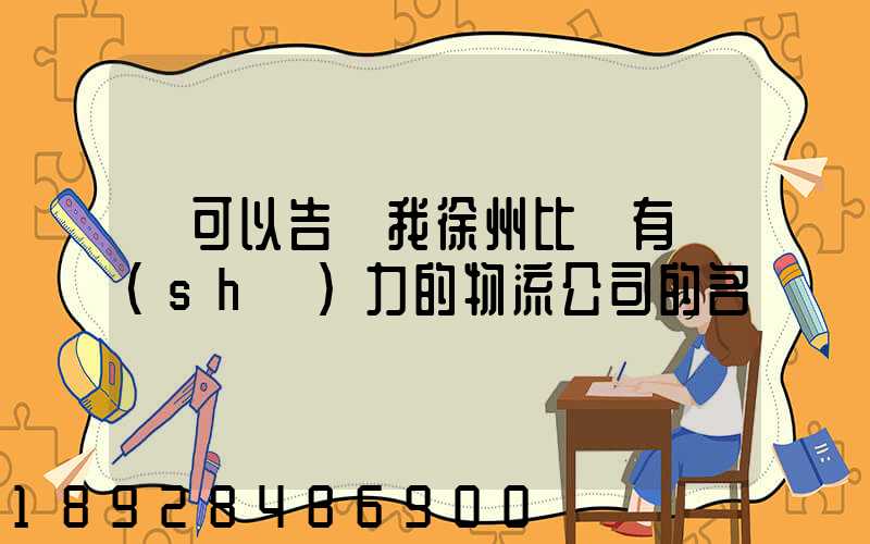 誰可以告訴我徐州比較有實(shí)力的物流公司的名稱