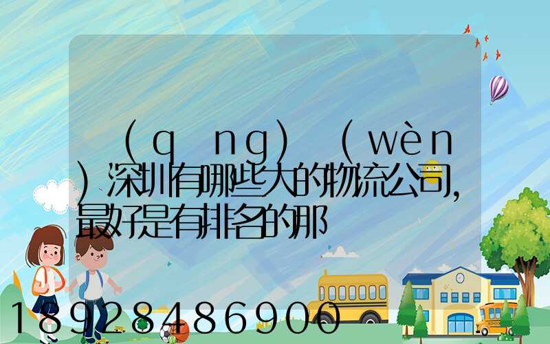 請(qǐng)問(wèn)深圳有哪些大的物流公司,最好是有排名的那種