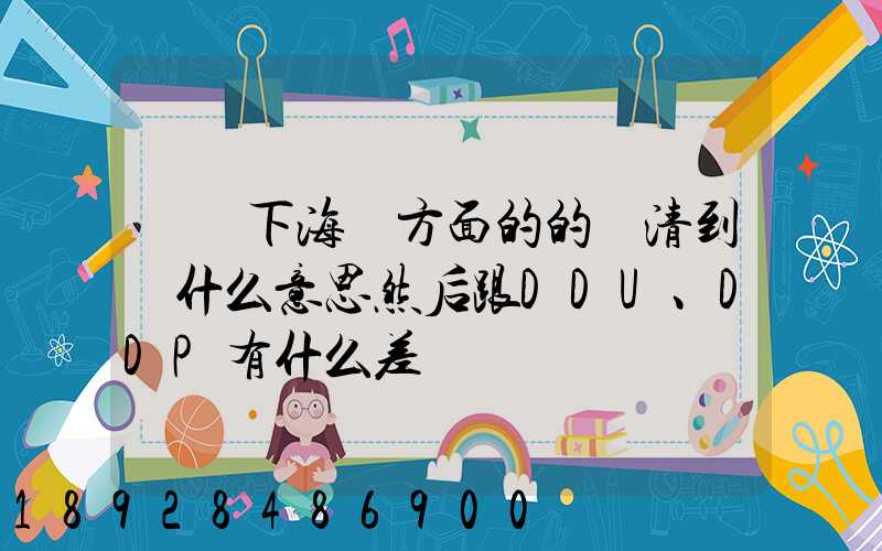 請問下海運方面的的雙清到門什么意思然后跟DDU、DDP有什么差別