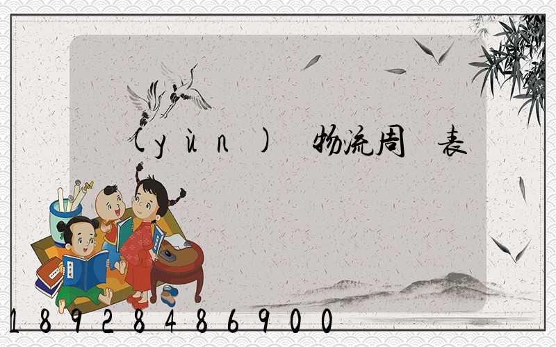 運(yùn)輸物流周報表