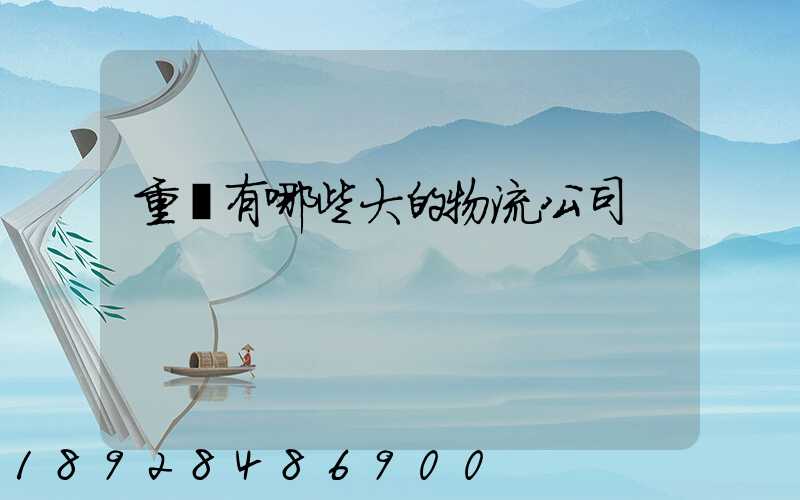 重慶有哪些大的物流公司