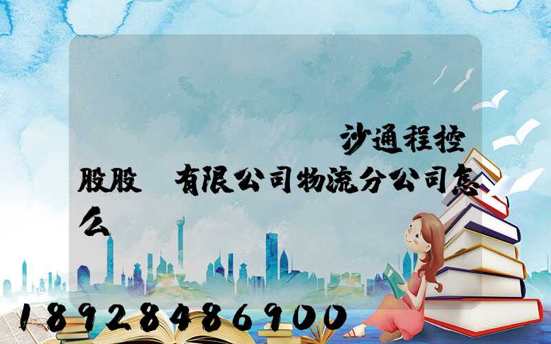 長(zhǎng)沙通程控股股份有限公司物流分公司怎么樣