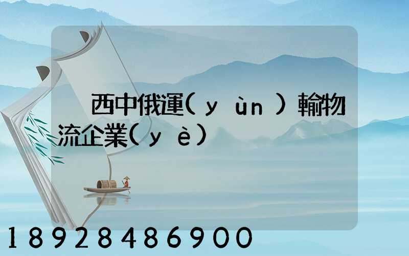 陜西中俄運(yùn)輸物流企業(yè)
