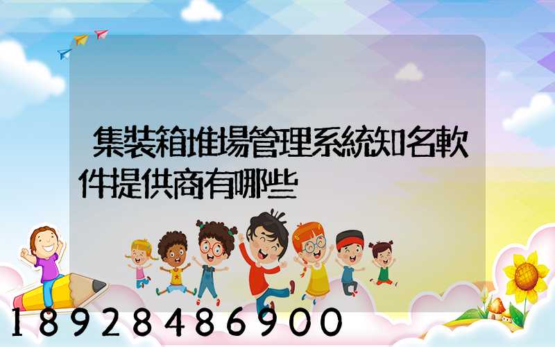 集裝箱堆場管理系統知名軟件提供商有哪些