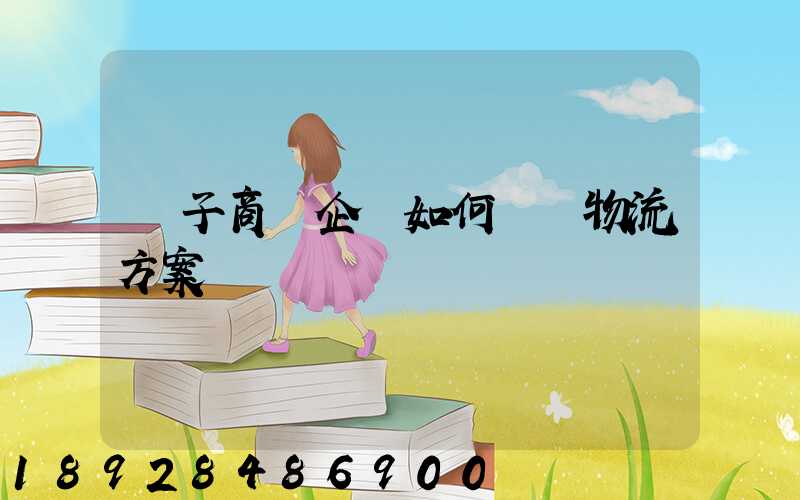 電子商務企業如何選擇物流方案