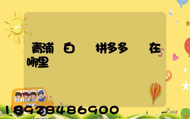 青浦區白鶴鎮拼多多倉庫在哪里